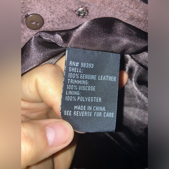 Pamela McCoy Brown Suede Leather Military Jacket Women's Size Small - Picture 4 of 4